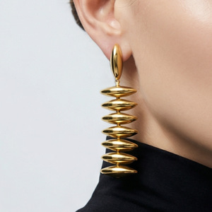 ต่างหูสแตนเลสสตีล 316L กันน้ำ ดีไซน์หรูหรา ชุบทอง 14k 18k แฟชั่นสำหรับผู้หญิง - Product Image 2