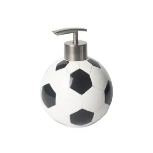Dispensador de sabonete para as mãos, frasco de loção líquida ABS personalizado em forma de futebol, acessório de banheiro em resina