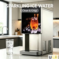 Machine à glace et à eau 2-en-1 en acier inoxydable avec finition métallique brossée de qualité alimentaire pour comptoir de magasin de proximité