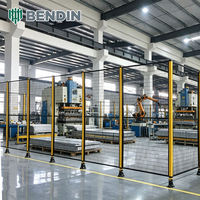 Pagar Pengaman Robot Baja Karbon Rendah dengan Tiang Baja yang Diperkuat untuk Sel Kerja Pick and Place dan Pemisahan Area Mesin yang Aman