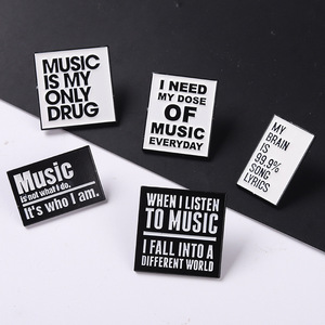 Badges en métal émaillé personnalisés en gros, <span class=keywords><strong>épingles</strong></span> musicales artisanales avec impression sérigraphiée pour sacs, chapeaux, vêtements, avec logo personnalisé - Product Image 5