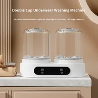 Petite machine à laver portable personnalisée alimentée par USB à double gobelet pour sous-vêtements, chaussettes, mini-gobelet à laver