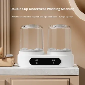 Mini <span class=keywords><strong>Lavadora</strong></span> Portátil Personalizada con Doble Taza, Alimentada por USB, para Ropa Interior y Calcetines - Product Image 2