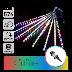 Tira de luces LED de bajo voltaje de 80 cm, 8 tiras RGBY, incluye 3 m + 5 m; ideal para decoración y ambientes festivos. - Product Image 1
