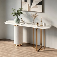 Console moderne de style européen en métal avec plateau en métal pour entrée, couloir, salon, hôtel, décoration, garantie 5 ans