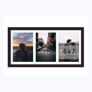 Cornice per collage a 3 aperture in legno massello, supporto per foto multiple con intaglio, cornice <span class=keywords><strong>da</strong></span> tavolo semplice - Product Image 4