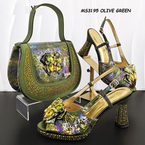 Sac en PU de style italien ensemble de chaussures et de sacs assortis de <span class=keywords><strong>luxe</strong></span> pour femmes africaines fête de mariage - Product Image 6