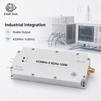 Módulo Amplificador de Potencia RF GaN Multibanda de Alta Potencia y Alta Eficiencia, 100W, Ultra Bajo Ruido, 433MHz-5.8GHz, DC28V, Pin RF