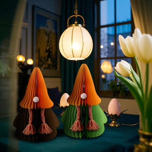 Adorno Navideño Ecológico Reutilizable de Papel con Diseño de Panal de Abeja 3D, Gnomo Sueco, <span class=keywords><strong>Duende</strong></span>, para Decoración de Interiores y Exteriores en Navidad y Pascua - Product Image 6