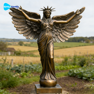 Estatua de la Libertad y Escultura de Ángel en Bronce Fundido, Edición Artística, Romántica y Elegante, Impresa con UV para Uso en Exteriores - Product Image 4