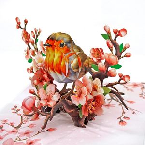 3D Bird Cherry Blossom Pop-Up Birthday Card For Women Wife Girl <b>Sister</b> Mum Valentines Day - Product Image 1