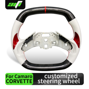 Volant de voiture en cuir perforé avec rayures rouges personnalisées en fibre de carbone pour Chevrolet <span class=keywords><strong>Corvette</strong></span> C8 Z06 ZR1, accessoires de voiture - Product Image 2