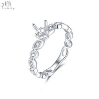 Anillo de Oro Blanco Sólido de 18K de Alta Calidad con Diseño Clásico de Hojas y Diamantes Naturales, Anillo de Boda para Mujer, para Fiestas