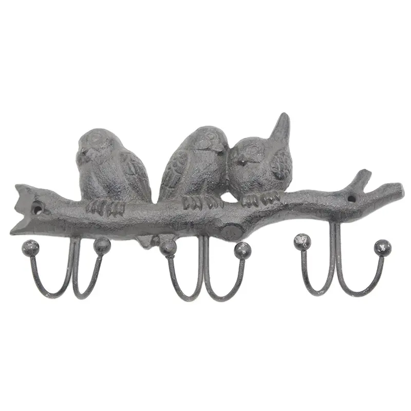 Wall Mounted Garden Decor Hanger Rustic Decorative Cast Iron Hook for hanging key cloth