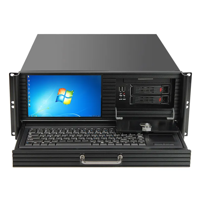 Khung Gầm Máy Trạm LCD Rackmount 4U Với Màn Hình Cảm Ứng Và Bàn Phím