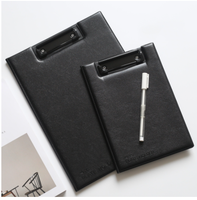 Carpeta de PU A4 para oficina y negocios, tablero de escritura, administrador de alta calidad, bolsillo para carpetas de archivos con Clip Vertical, logotipo en relieve personalizado