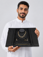 RZ Coffret de Présentation de Bijoux de Luxe Grande Capacité en Cuir PU, Boîte de Rangement Élégante à Double Porte pour Colliers, Bracelets, Boucles d'Oreilles et Bagues