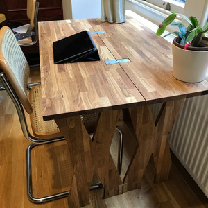 Custom Finger Joint Foldable Dining Table <strong>Oak</strong> Wooden <strong>Desk</strong> <strong>Top</strong> - Product Image 2