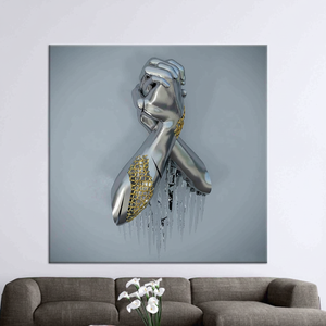 Modern Glass Wall Printed Canvas Art: Elegant Bedroom Decor,<b>WRAPPED</b> CANVAS - Product Image 2