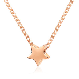 Fashion Stainless Steel 18k Gold Silver Rose Gold Plated <strong>Star</strong> Pendant with Fine <strong>Italian</strong> Chains Necklaces for Women Wholesale - Product Image 4