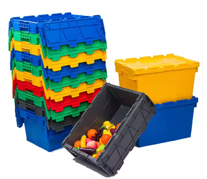 <span class=keywords><strong>Caisse</strong></span> de rangement en PP vierge à 100 % avec couvercle intégré, empilable, pour déménagement, en plastique - Product Image 3