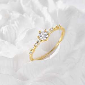 CANNER Simple Fine Jewelry 925 Silver 18K Gold Plated 5MM 3MM 5A White Cubic Zirconia <b>Fingers</b> <b>Ring</b> for Women Wedding - Product Image 5