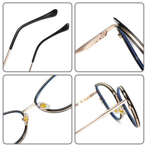 Montura de gafas estilo ojo de gato Cross Border, TR90, metal, montura completa, anti luz azul, gafas para computadora, para mujeres y hombres - Product Image 5