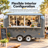 Remorque alimentaire Goeasy en acier inoxydable, cuisine entièrement équipée, remorque de concession mobile pour la restauration en plein air lors de festivals et foires