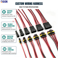 Faisceau de câblage automobile étanche, type AMP, 1 à 6 broches, connecteur mâle/femelle, 18 AWG, terminal en cuivre 1,5 mm, IP67, HID rapide