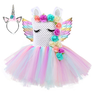 Vestito da <span class=keywords><strong>unicorno</strong></span> per <span class=keywords><strong>bambina</strong></span> con luci LED, tutù luminoso, regalo di compleanno, costume da <span class=keywords><strong>unicorno</strong></span> per Halloween, carnevale, feste, abito da principessa dei fiori - Product Image 2