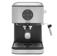 Machine à café expresso programmable en acier inoxydable avec mousseur à lait, design compact pour cappuccino et latte