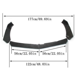 Alerón Delantero Universal Negro Mate con Textura de Carbono Brillante, Kit de Carrocería ABS para Autos Sedanes - Product Image 4