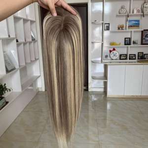 Topper de Cabello Humano Natural al por Mayor, Base de Seda, Tamaño 9x9, Invisible y Transpirable para Mujeres # TCT4 - Product Image 6