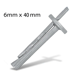 Vis d'expansion à tête plate en acier galvanisé, type à tige lisse, à brancher, pour ancrage au plafond en béton, clou M6x40 - Product Image 2