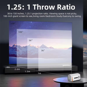 White Portable WiFi 5G Projector 1080P Smart <b>Mini</b> Projector Short Throw LCD Display for Home Theater - Product Image 2
