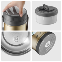 Boîte à lunch portable ronde en acier inoxydable sans BPA Tafuco de 1 à 3 L, étanche, avec couvercle en plastique pour le stockage des repas