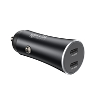 Chargeur de voiture double USB-C PD 60W, adaptateur de charge rapide PD30W+PD30W, chargeur double port DC12-24V pour voiture, camion, SUV