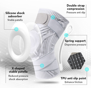 Genouillère de soutien en silicone avec ressorts stabilisateurs latéraux pour le basketball, la course et <span class=keywords><strong>les</strong></span> sports de plein air - Product Image 4