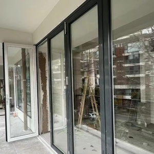 Porte pliante en aluminium, facile à pousser <span class=keywords><strong>et</strong></span> à tirer, glissement fluide, pour salon de thé, café, balcon - Product Image 1