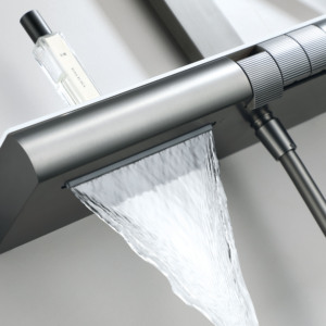 Juego de ducha de lujo personalizado OEM/ODM de latón para baño con efecto lluvia, mezclador de ducha para baño - Product Image 5