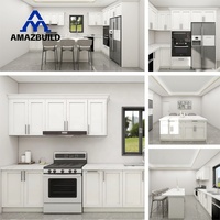 Meuble de cuisine modulaire de style Shaker en pierre frittée et MDF, respectueux de l'environnement, pour villa, AMAZBUILD