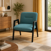 RENRAN Chaise de salle à manger en bois massif au design moderne, durable, avec revêtement en cuir pour la maison et les salles à manger d'hôtel