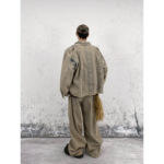 Giacca in Denim da uomo autunno inverno nuovo Design blu Oversize Jean Coat con bottone tascabile - Product Image 3