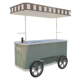 Boissons froides Trolley <span class=keywords><strong>Bar</strong></span> <span class=keywords><strong>Chariot</strong></span> à bonbons de luxe Snack Food Ice Cream Gelato Vending Cart Hand Push Bicycle - Product Image 1