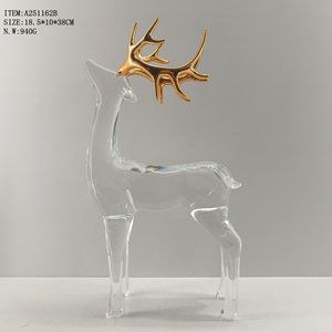 Escultura Moderna de Ciervo y Hada de Cristal, Estatua de Acrílico Grabada, Adornos Navideños para Fines Decorativos - Product Image 4