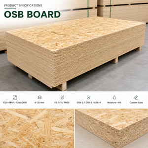 Venta al por mayor de China Suministro de 12mm 18mm <span class=keywords><strong>Tipo</strong></span> <span class=keywords><strong>Osb</strong></span> Plates Precios Flakeboards Panel de tablero de partículas con CE y CARB - Product Image 2