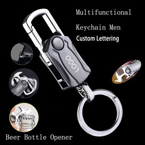 Beer Bottle Opener Keychain Multifunctional Alloy Key Ring Car Play <b>Keyring</b> - Product Image 2