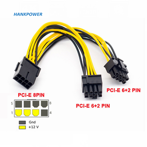 18Awg 20cm करने के लिए 8 पिन महिला पुरुष 2 ( 6 + 2) पिन PCI-एक्सप्रेस 8pin करने के लिए दोहरी 8 पिन फाड़नेवाला GPU ग्राफिक्स कार्ड बिजली की आपूर्ति केबल - Product Image 3