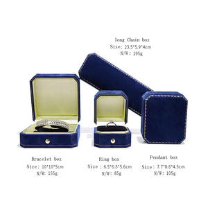 Kotak Perhiasan Beludru Flanel Warna Kustom Logo Kustom Baru Kotak Kemasan Perhiasan Cincin Kalung Gelang Beludru - Product Image 4