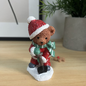 Statuetta Artistica in Resina a Forma di Orso Natalizio, Decorazione da Interno ed Esterno per Scrivania, Casa, Ufficio, <span class=keywords><strong>Tavolo</strong></span> da Pranzo - Product Image 1